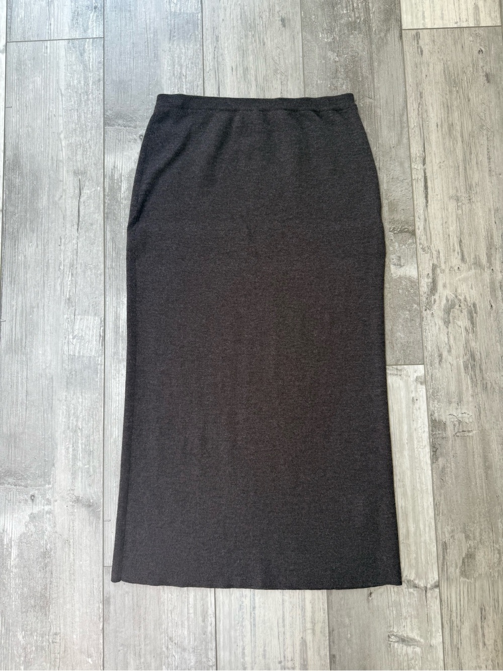Eileen Fisher Charcoal Gray 100% Wool Maxi Skirt Size Small